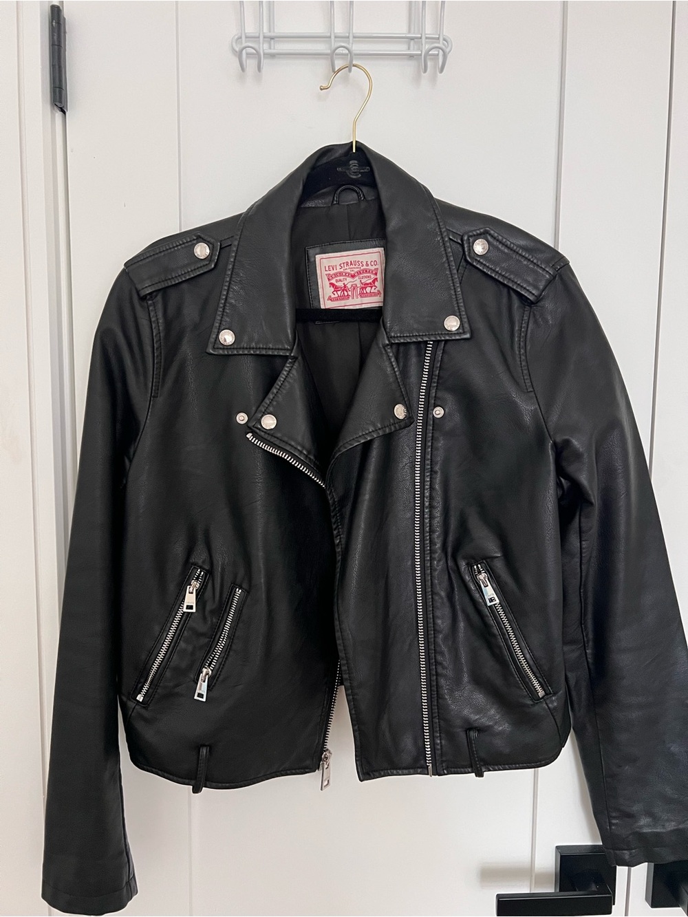Levi's Black Moto Jacket with Silver Hardware